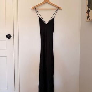 Topshop Black Double-Spaghetti Strap Slip Dress